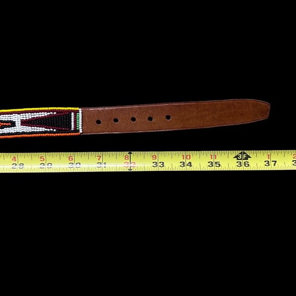 Handmade Beaded Belt Southwestern Multicolor Seed Beads Adjustable Boho Western - Picture 7 of 7